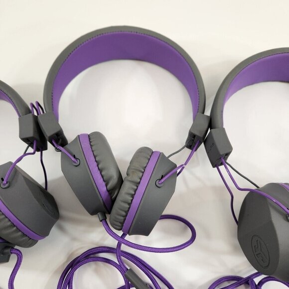 JLab Audio JBuddies Over Ear Headphones Purple Gray Lot of 4 TESTED WORKING - Picture 4 of 11
